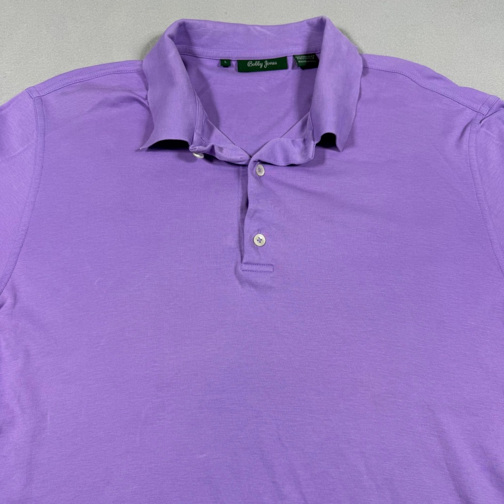 Bobby Jones Mens Purple 100% Cotton Short Sleeve Golf Polo Shirt Large L